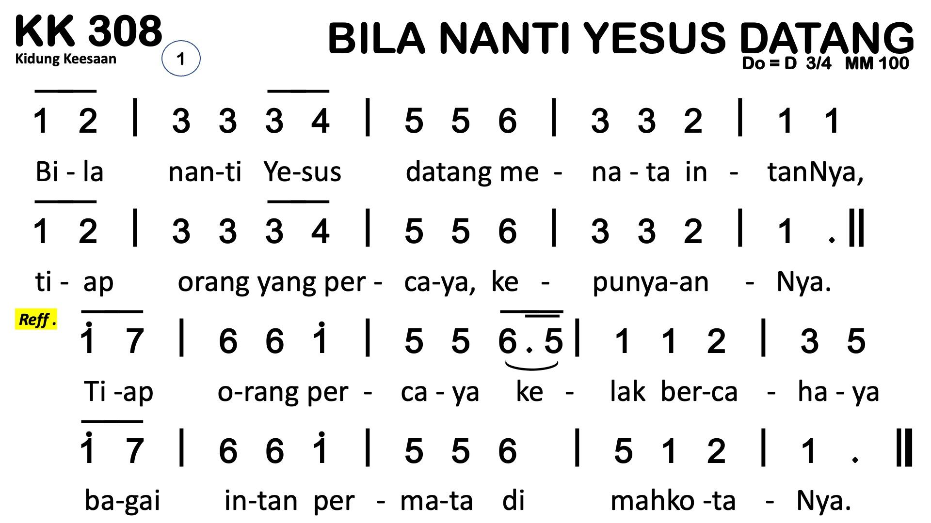 Partitur Chord KK 308
